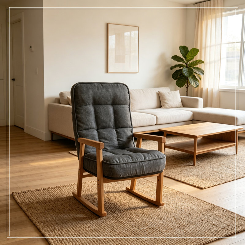 Chaise à dossier réglable avec pieds robustes