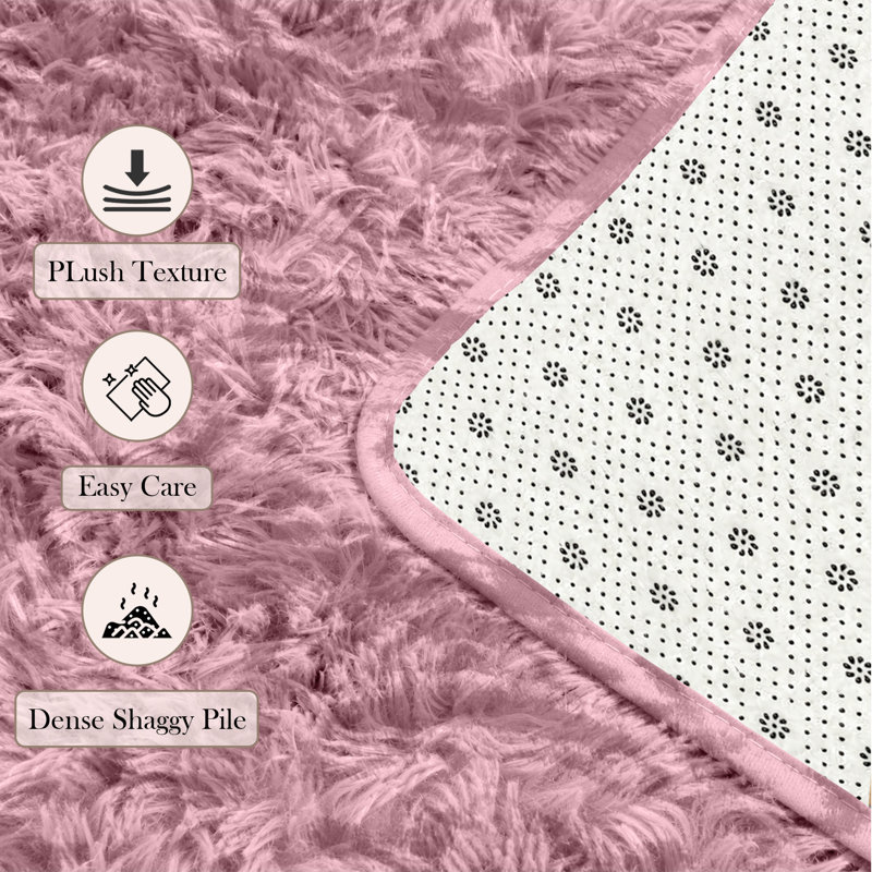 Rectangle Shag Washable, Tye Dye Pink/Lilac, Rectangle 80 x 150 cm