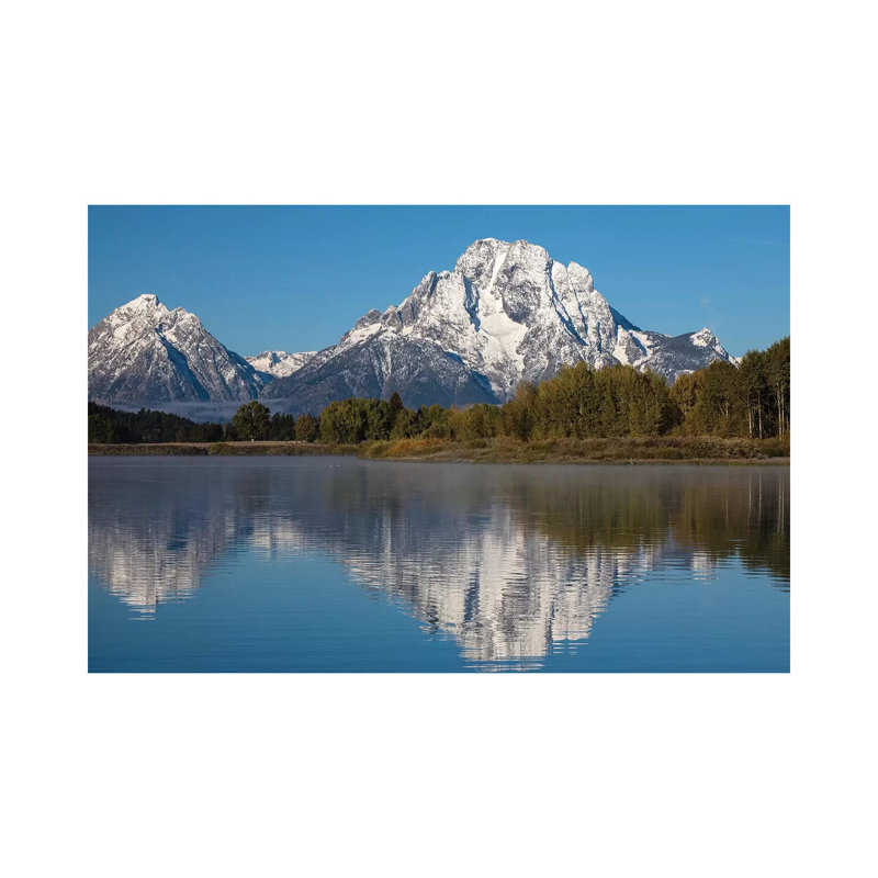 Reflection of Mountain and Trees on Water, Teton Range, Grand Teton National Park, Wyoming, USA I 1 Piece Wrapped Canvas Wall Art