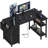Built-in Outlets L-Shaped Computer Desk with Drawers & Storage Shelves-1415146808-1415146812
