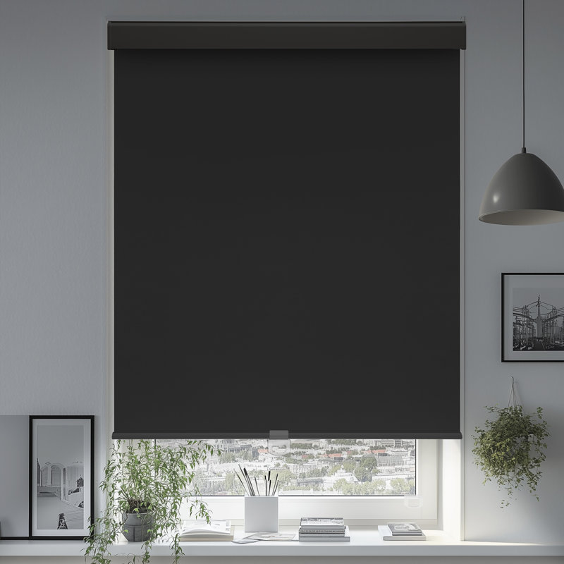 Rideaux occultant sans cordon - stores isolants et isolants pour la chambre à coucher, L 31 po x L 72 po, Noir