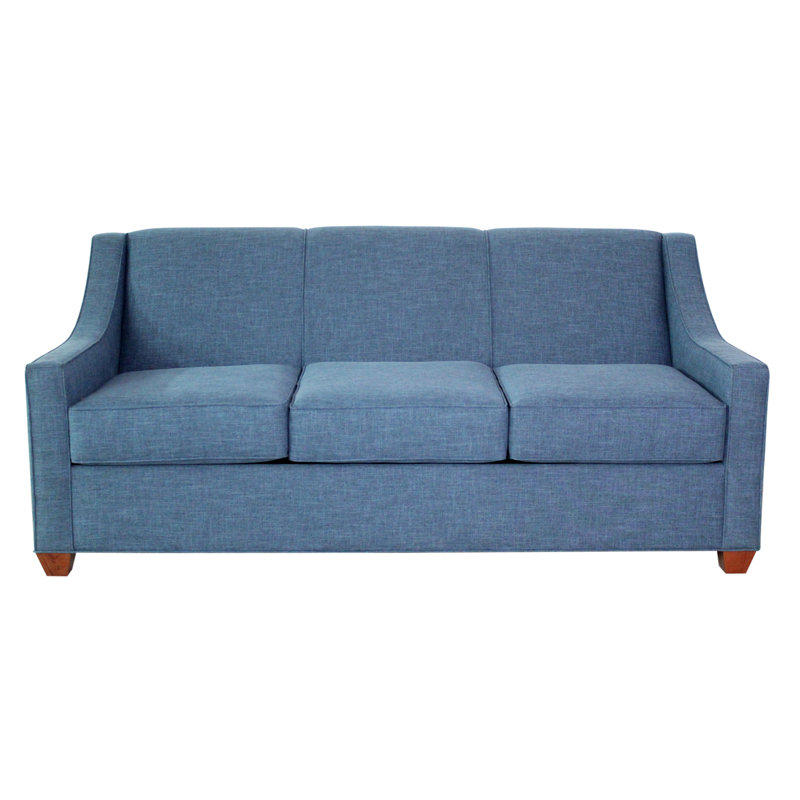 Phillips 76" Sofa Bed with Reversible Cushions, Herring Cove Aquamarine, BM Cherry, Hybrid