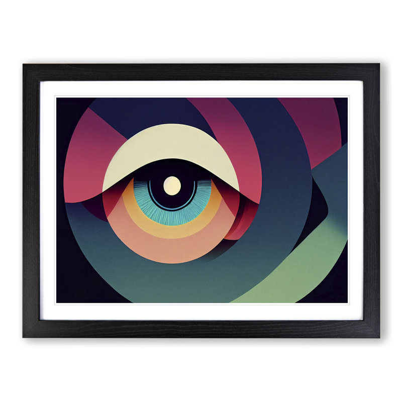 XH1022-6104X Modern Human Eye Abstract - Single Picture Frame Print, Black, 46cm H x 64cm W x 2cm D