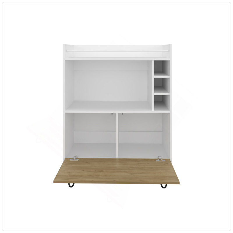 Bar, 1 porte, 4 tablettes