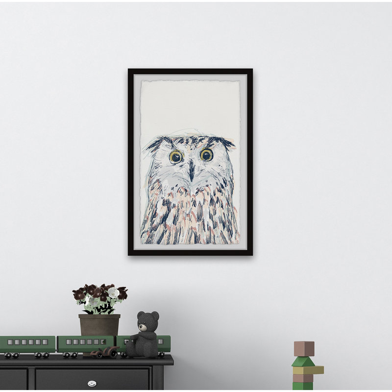 «Lester» Funky Owl Portrait II, reproduction encadrée, H 45 po x l 30 po x P 1,5 po
