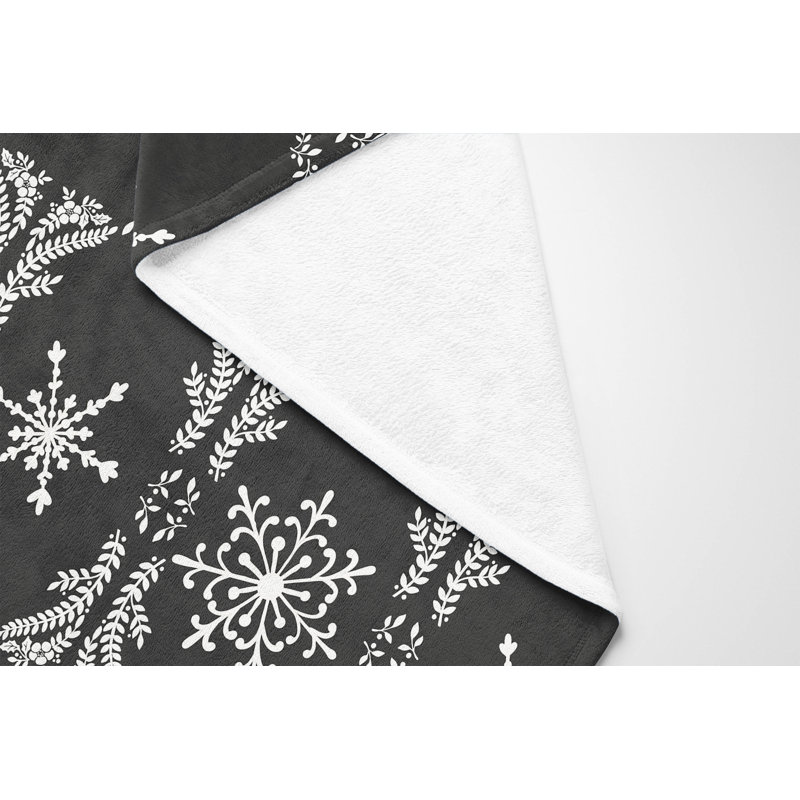 Jeté en velours de neige, Argent / gris anthracite, L 80 po x l 60 po