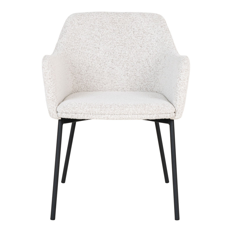 Lompoc 47cm H Polyester Upholstered Parsons Chair in White