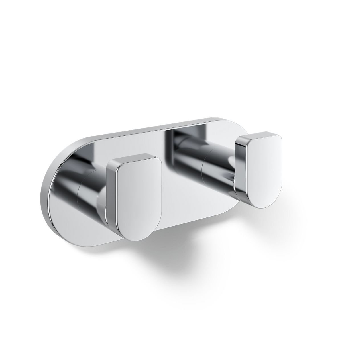 Composed Wall-Mounted Double Robe Hook, Polished Chrome