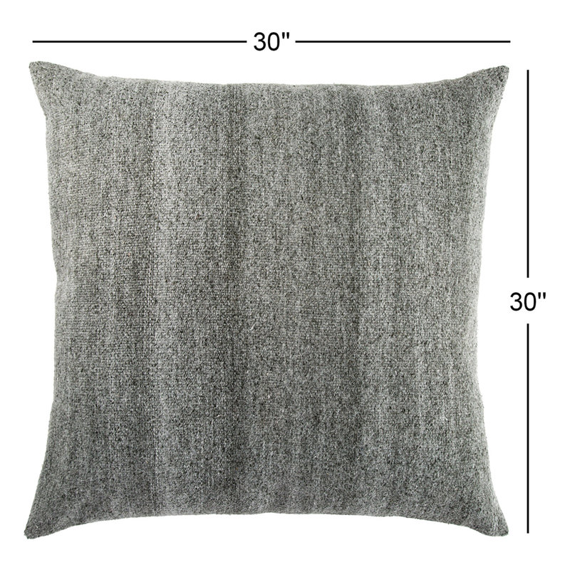 Housse de coussin carré synthétique Truman, Gris foncé
