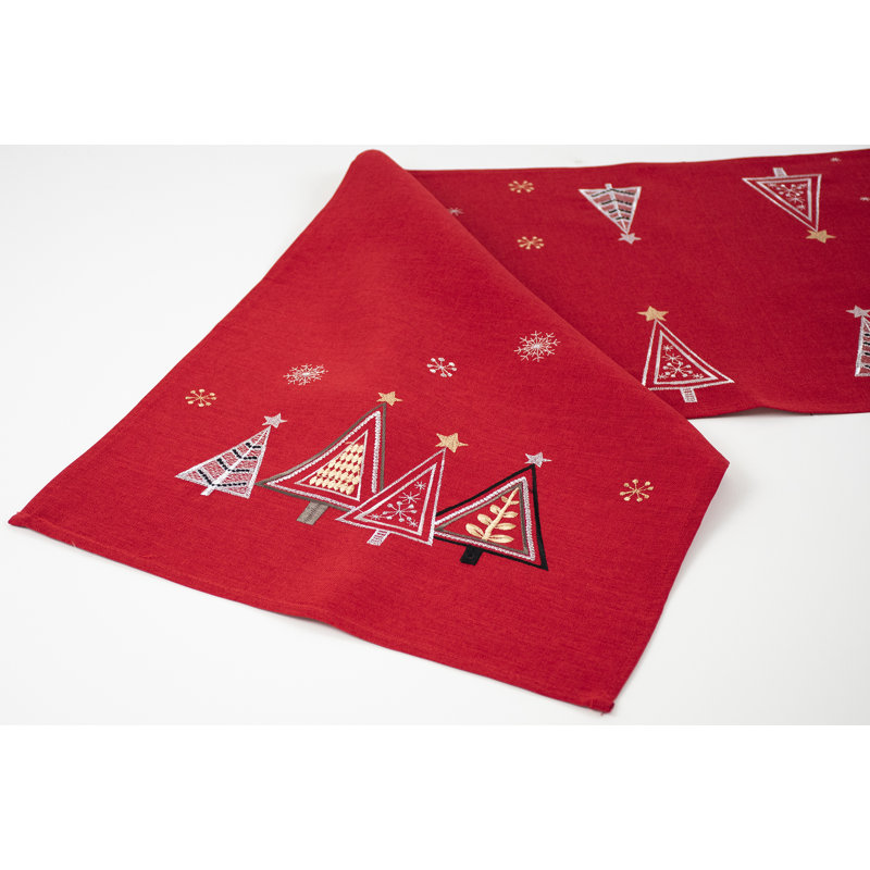 Chemin de table rouge, 16 po x 67 po