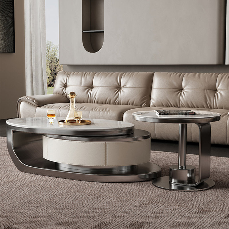 Table basse Modern, Blanc / gris