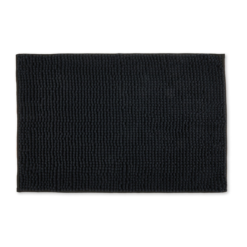 Heloise Rectangle Bath Mat, Black, 40cm W x 60cm L