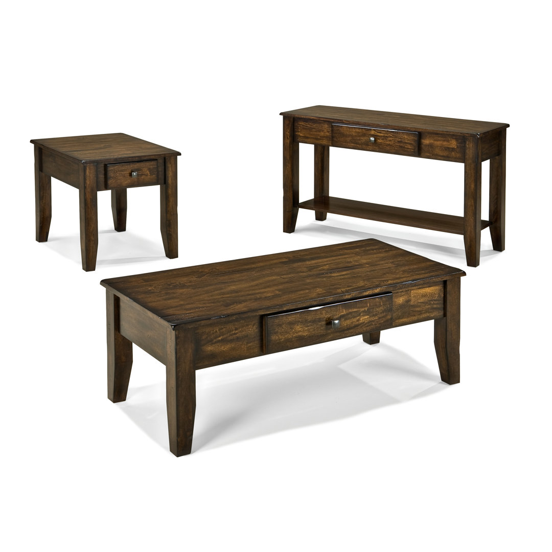 3 - Piece Solid Wood Living Room Table Set Red Barrel Studio®