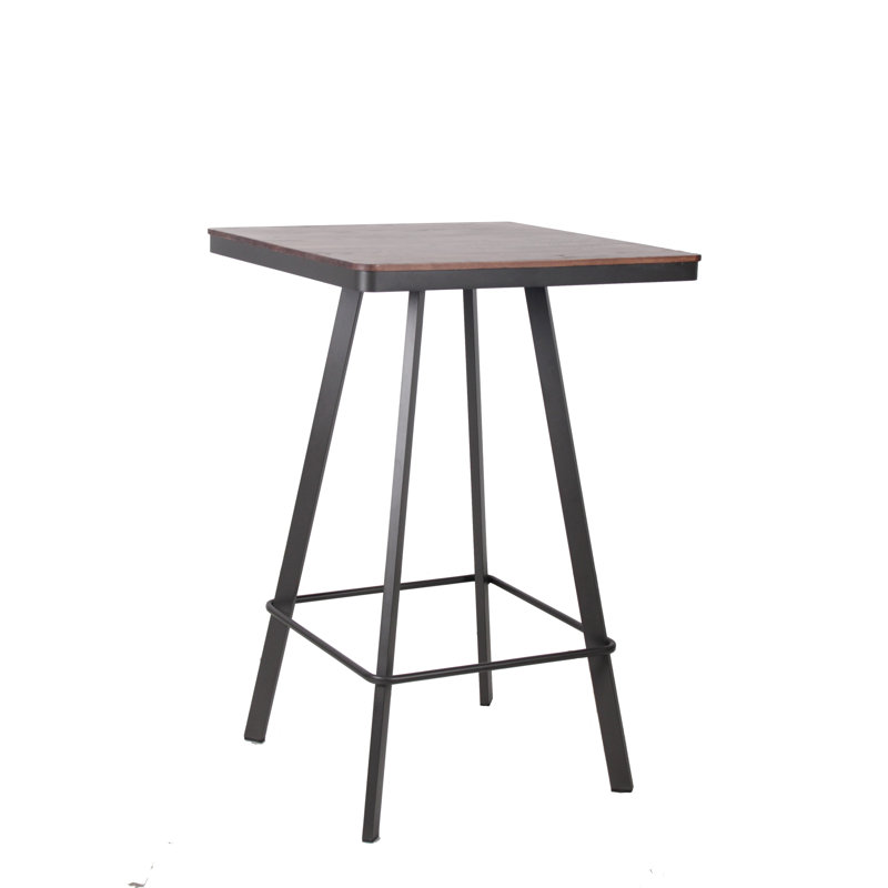 Alicha Ash Solid Wood Top Metal Base Dining Table