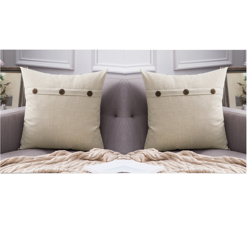 Housse de coussin en chenille à motif géométrique 18 po, Crème, crème