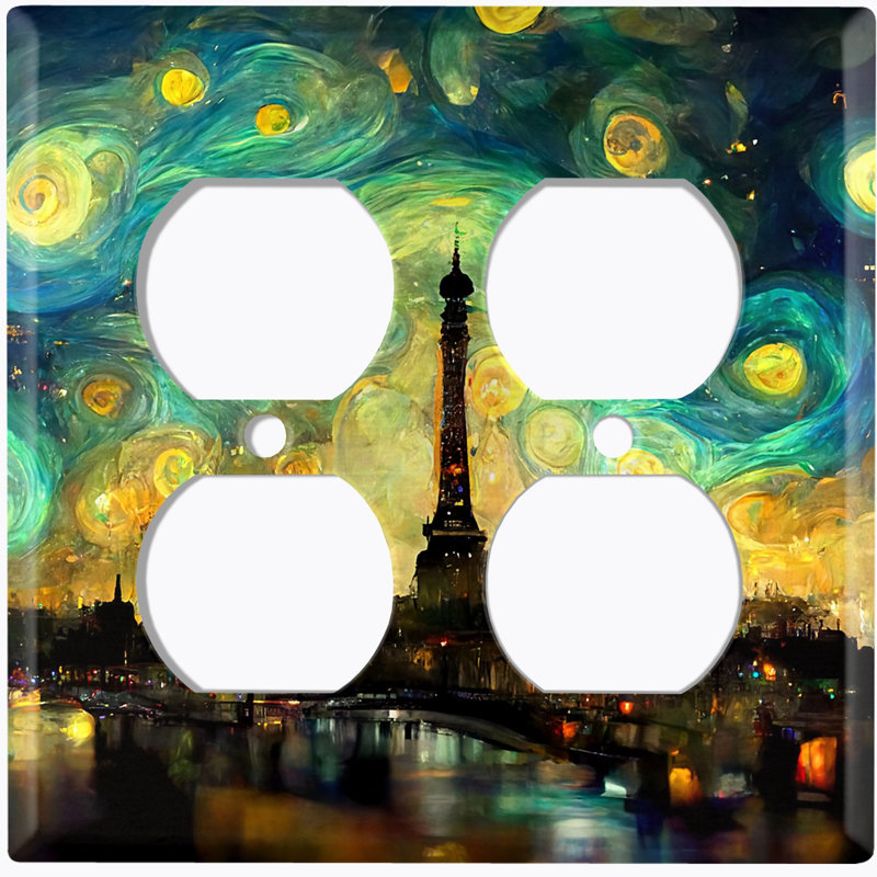 Night Star Big City Lights 2 - Gang Duplex Outlet Standard Wall Plate