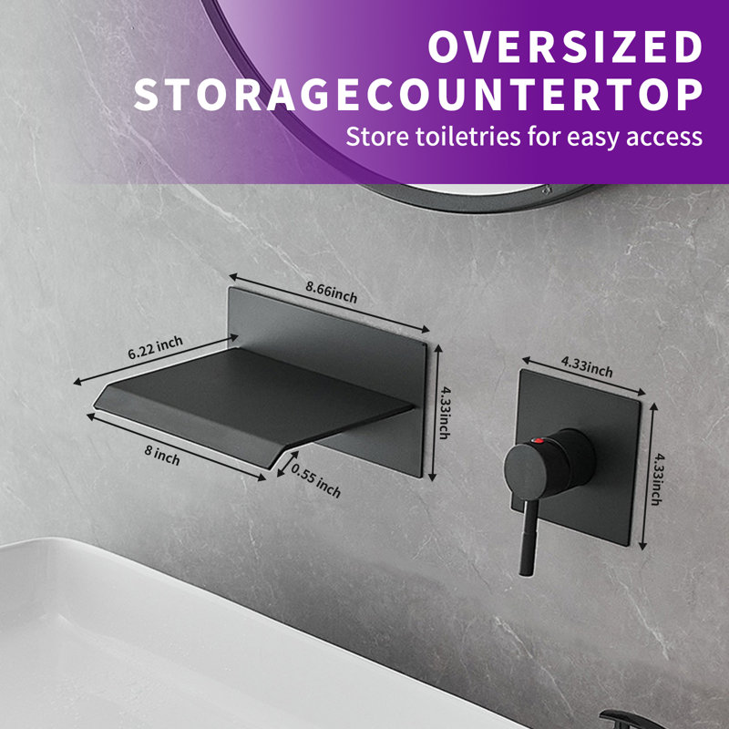 Wall Mounted Optional Single-handle Bathroom Faucet, Matte Black