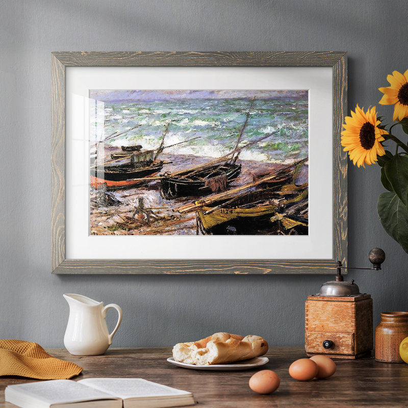 " Fishing Boats, 1885 ", Grey, 26" H x 38" W