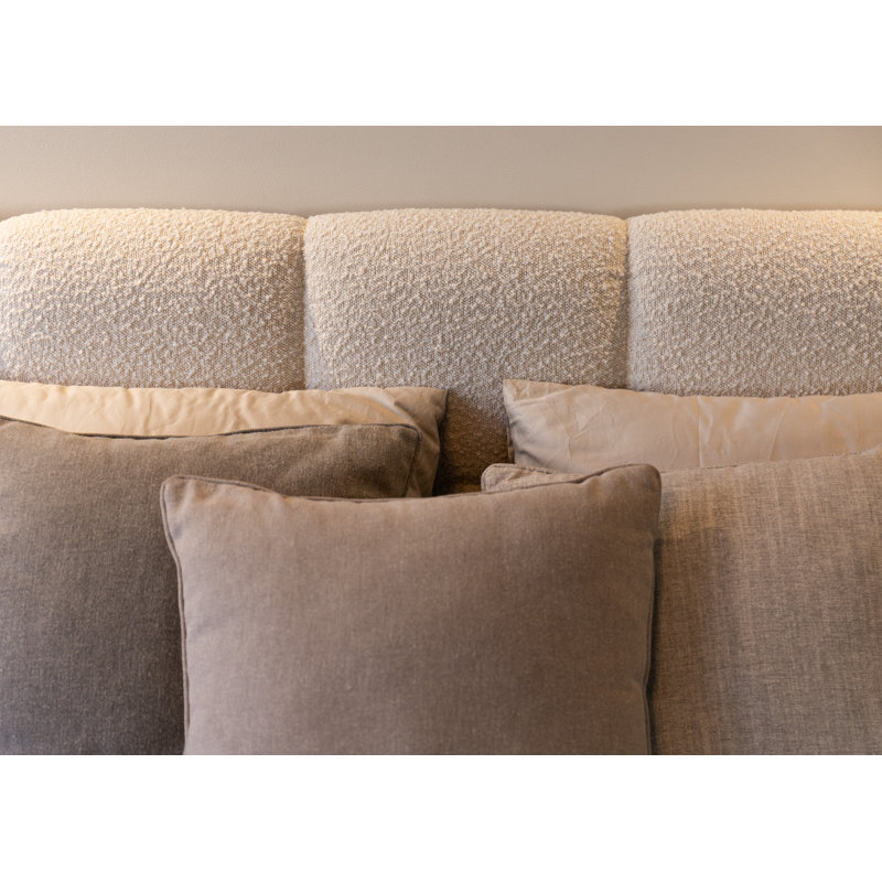 Romus Light Beige Boucle with Storage - Upholstered Bed, Super King (6')