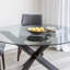 Plateau de table rond en verre trempé - surface transparente de 18,11 po avec bord poli, design transparent polyvalent pour la salle à manger et la présentation