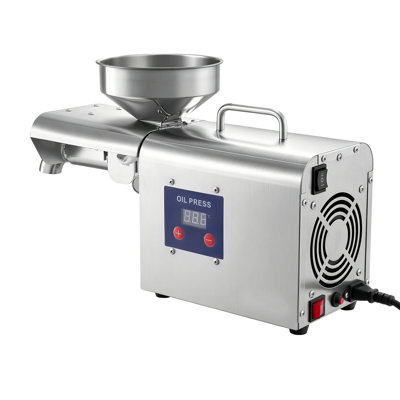 Oil Press Machine, 8.27 LBS/H Capacity, 750W Oil Extractor Machine, Automatic Electric Oil Maker for Home Commercial Use, 122℉–572℉ Hot Pressing for Peanuts Sesames Soybeans Almonds