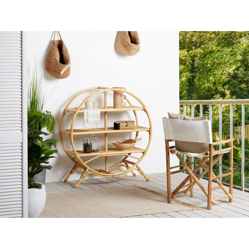 Danil 109cm H x 100cm W Wood Geometric Bookcase