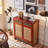 Classical Rattan Woven Solid Wood Shoe Cabinet 12 Pair Solid Wood Shoe Storage Cabinet