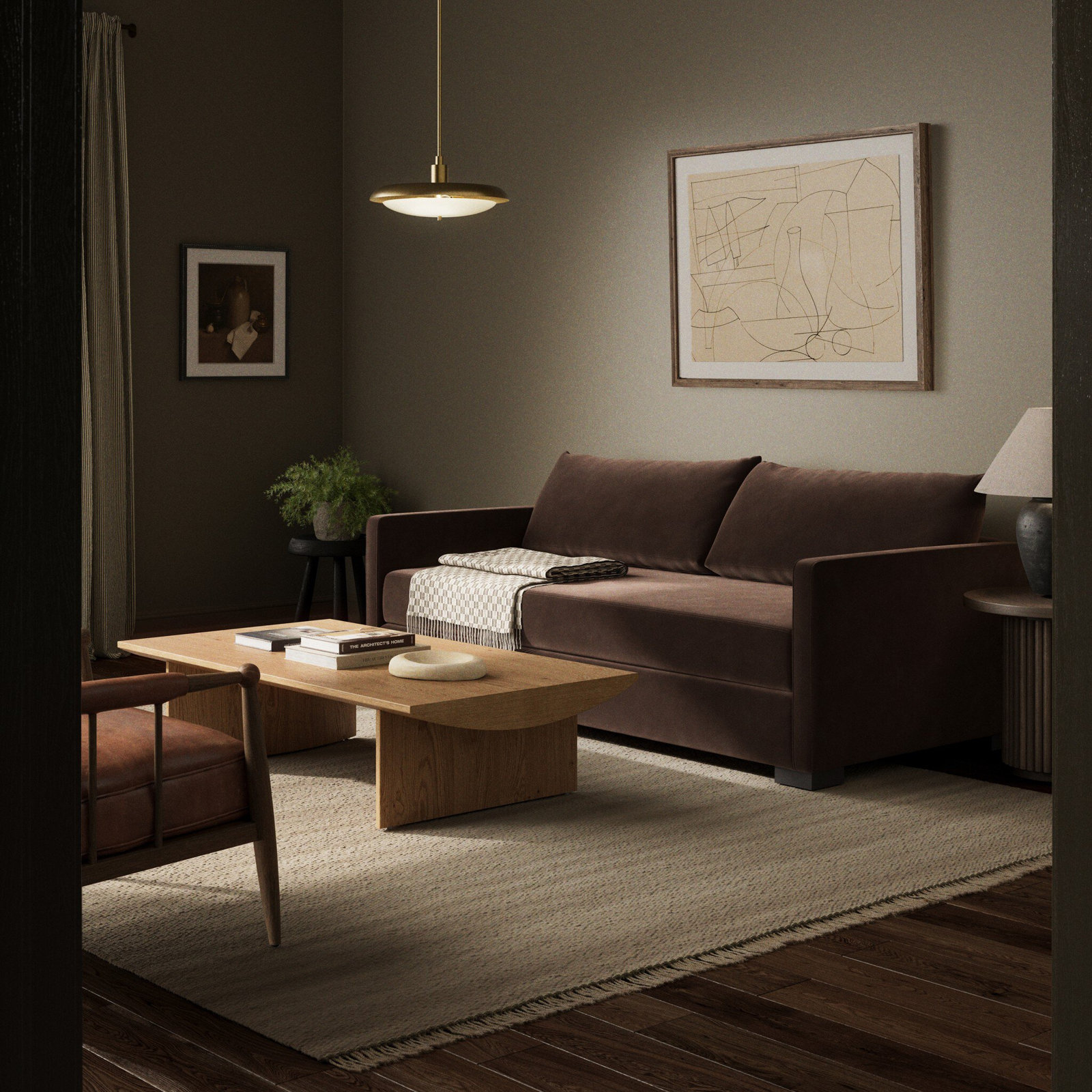 Cascade 86'' Upholstered, 34" H x 86" W x 42" D, Surrey Cocoa