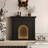 Black Manufactured Wood Electric Fireplace