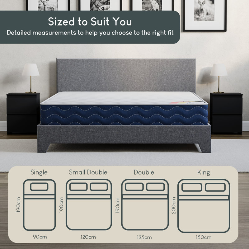 Gel Memory Foam Bonnell Spring Mattress Supportive, Breathable Sleep Design, Single (3')