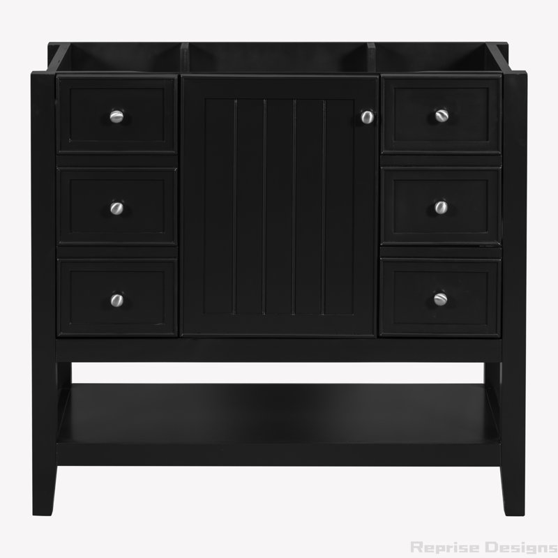 Base de meuble-lavabo simple 35,5 po seulement, Noir