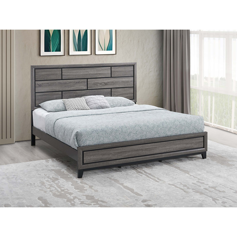 Très grand lit (matelas non inclus), Gris