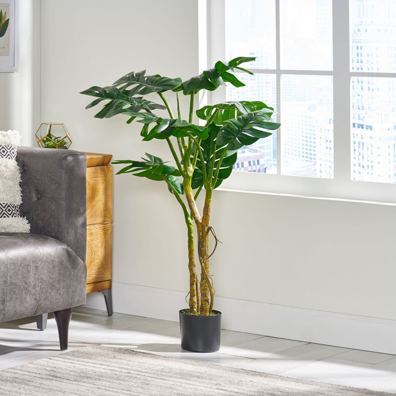 Fleeman Faux Monstera Tree in Pot, 48" H x 30" W x 30" D