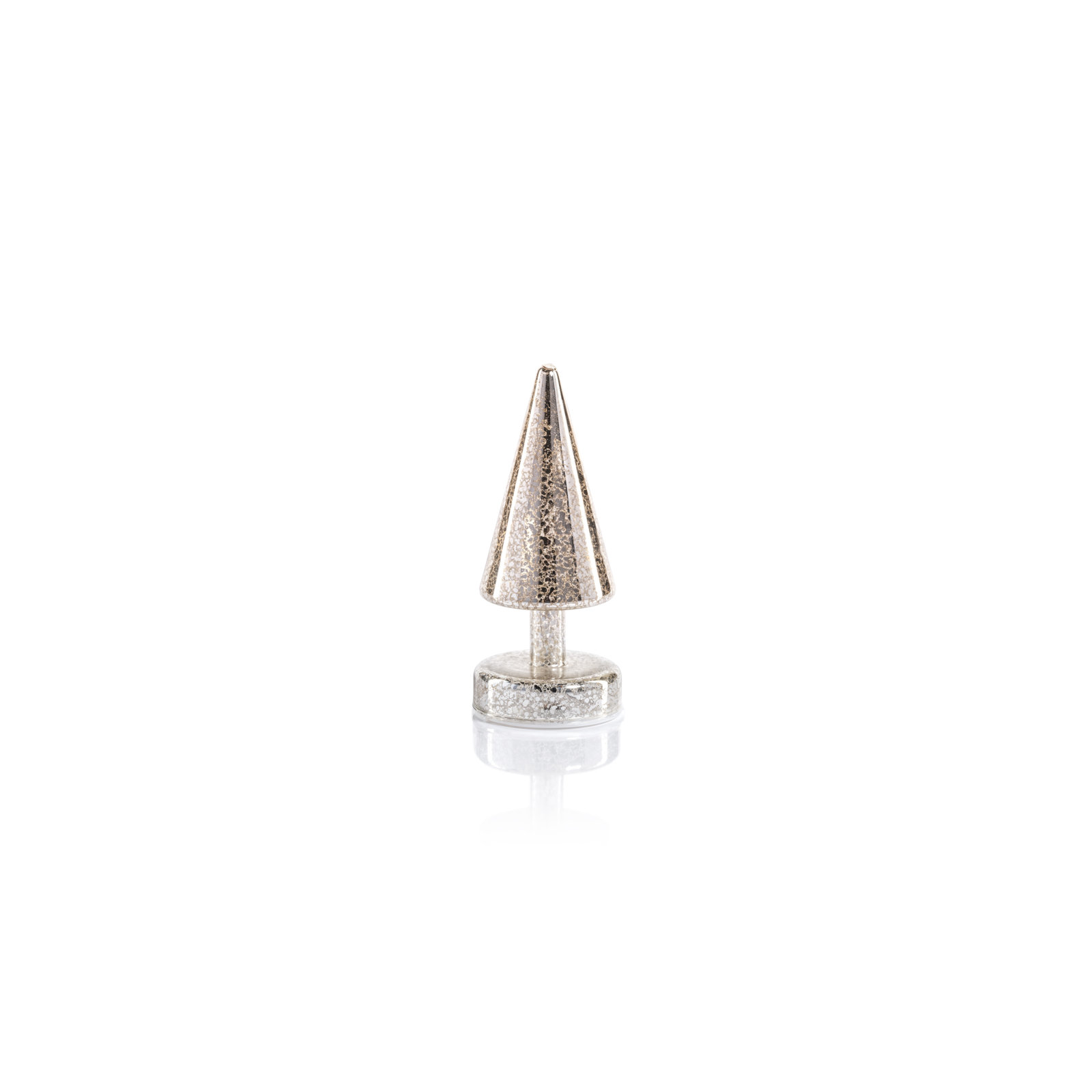 2-Piece Lighted Sparkle Cone Tree Set, Gold, 7" H x 3.25" W x 3.25" D