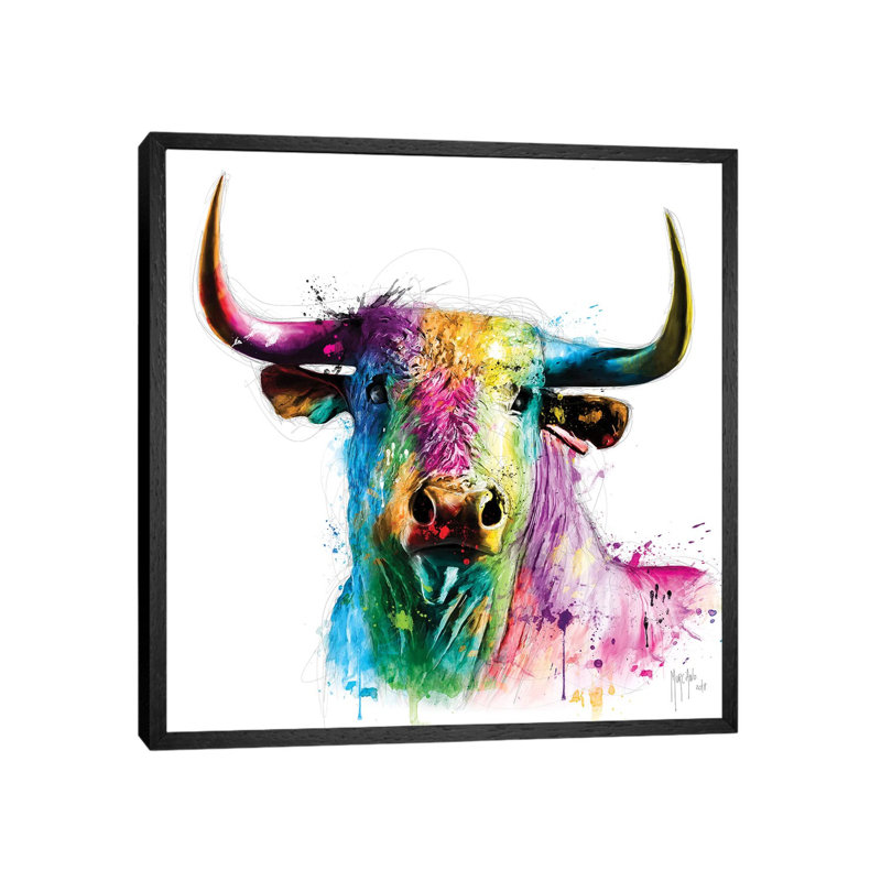 El Toro by Patrice Murciano - Floater Frame Gallery-Wrapped Canvas Giclée on Canvas, Black, 45.72 cm H x 45.72 cm W