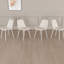 4 chaises de salle à manger en lin beige avec pieds en métal blanc, élégantes et pour la maison moderne et fonctionnelle