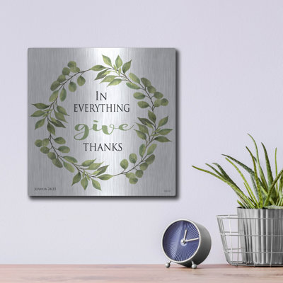 Luxe Metal Art 'In Everything Give Thanks Wreath' " In Everything Give Thanks Wreath " by Cindy Jacobs