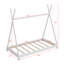 Lit plateforme simple à baldaquin en bois massif avec cadre de support triangulaire-1688196297