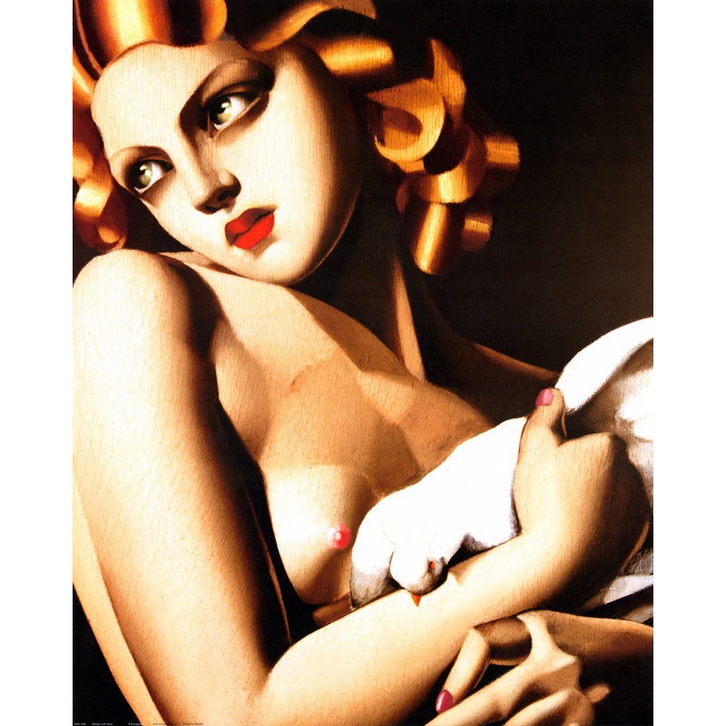 Femme avec Colombe, H 18 po x l 14 po