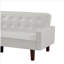 Canapé-lit 2 places convertible en cuir synthétique moderne avec structure en bois massif et pieds en bois amovibles pour le salon et la chambre à coucher