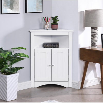 Bathroom Floor Corner Cabinet With Doors And Shelves, Kitchen, Living Room,Free Standing Storage Cabinet For Bathroom