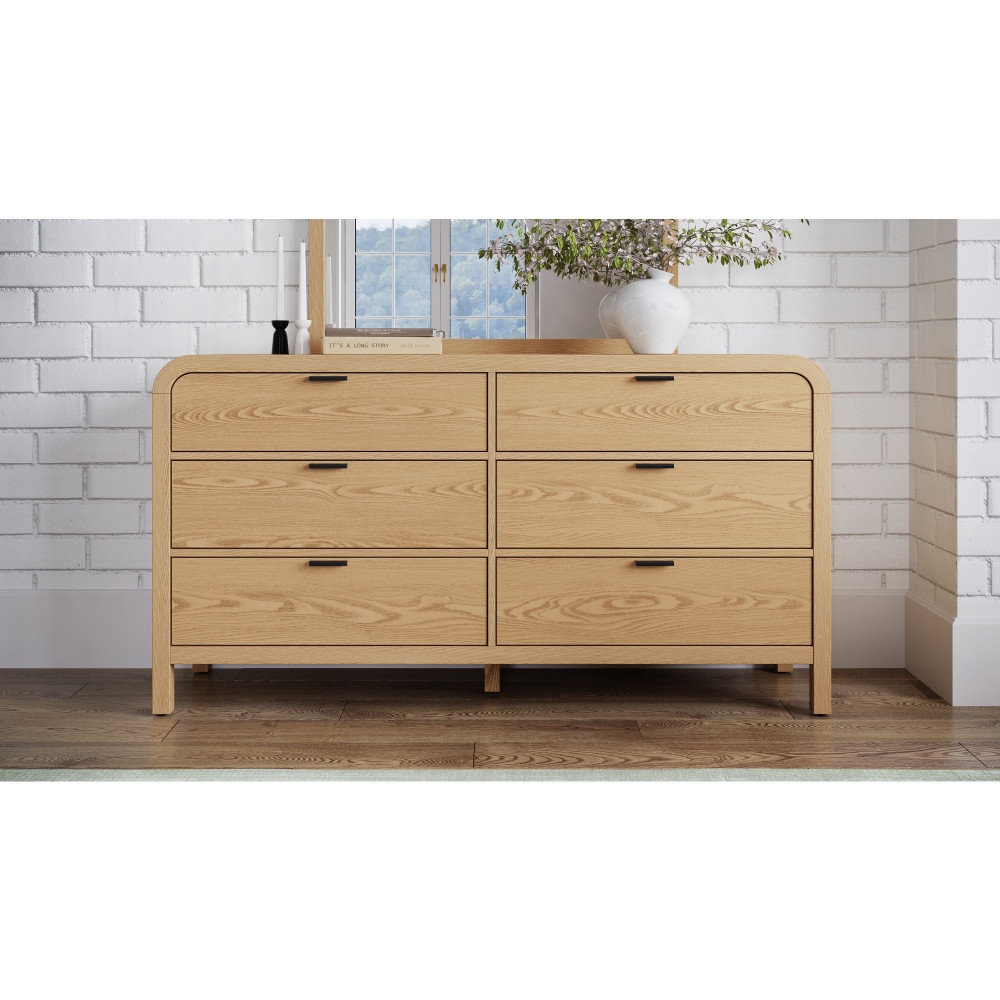 Essie 6 Drawer 68" W Dresser, Timber