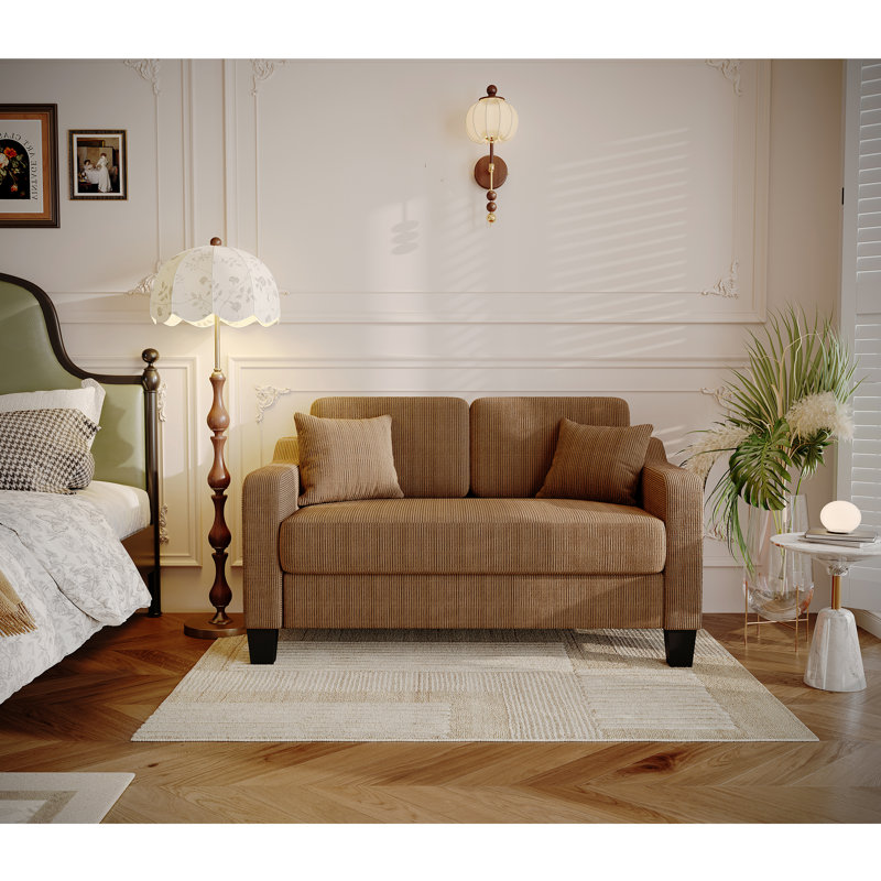 Canapé 53,9 po Corduroy, Marron clair
