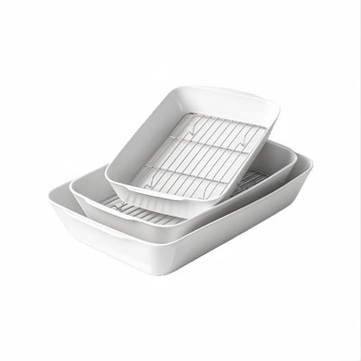 Dinner Microwave Oven Safe Ceramic Baking Dishes Set of 3