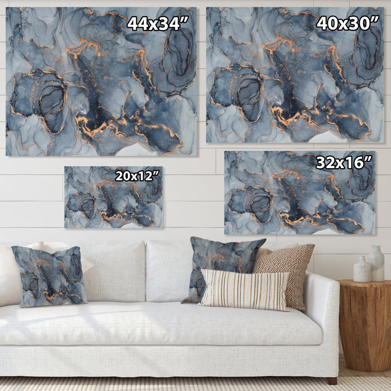 Art or noir infusé noir III - reproduction sur toile, H 16 po x l 32 po, Toile tendue