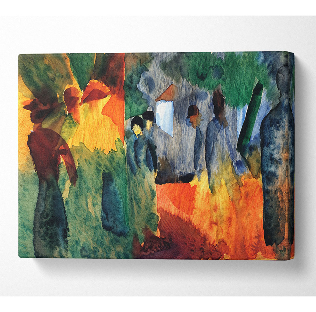 August Macke Menschen im Park - Kunstdrucke auf Leinwand - Wrapped Canvas