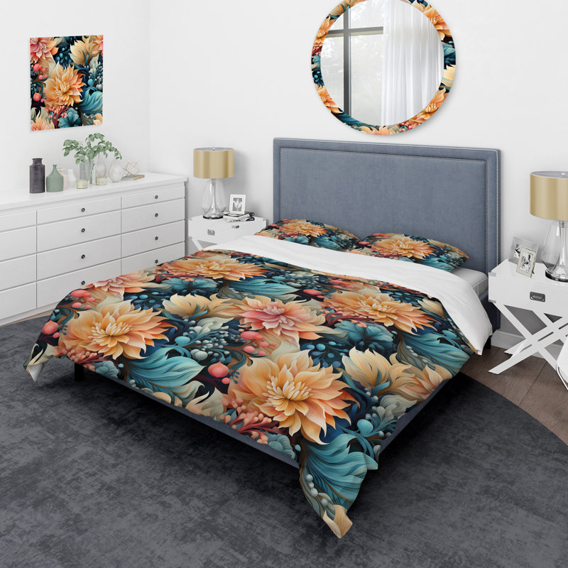 Ensemble de housse de couette Enchanted Paisley Garde, Housse de couette pour grand lit et 2 taies décor