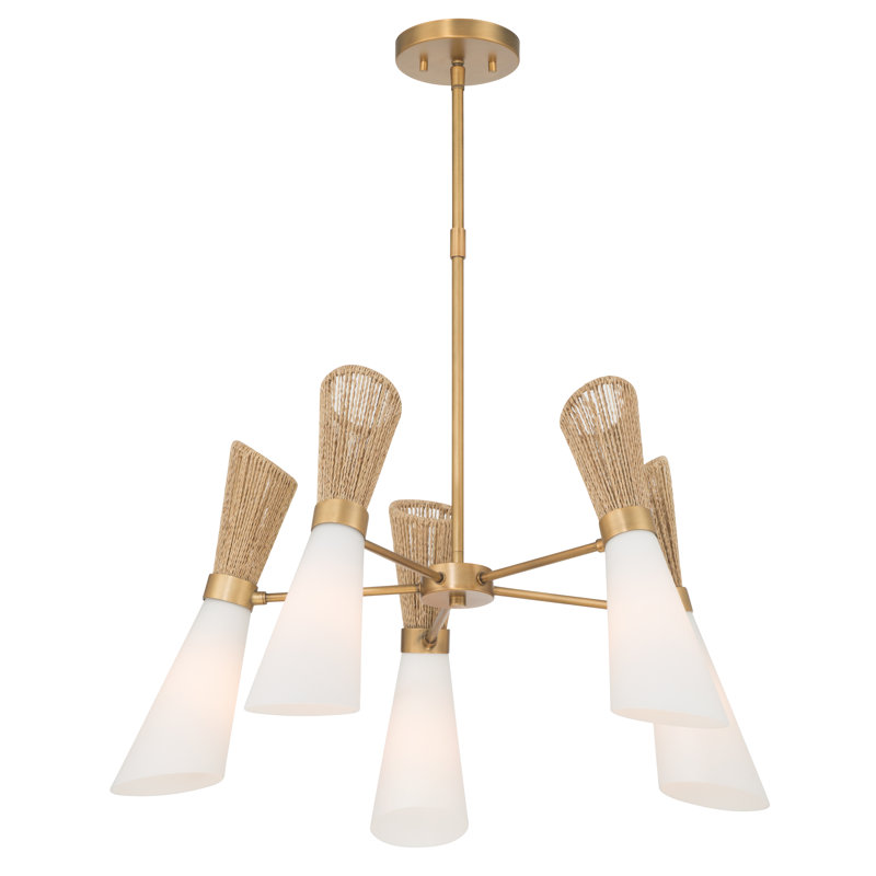 Lustre 5 lumières 26,25 po Vantrel, H 20 po x l 26,25 po x P 26,25 po, 5 lumières