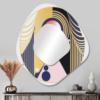 Miroir mural traditionnel rose, lune et rose Art Nouveau II