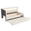 Lit simple tapissier blanc avec ports USB et lumières DEL-8923949
